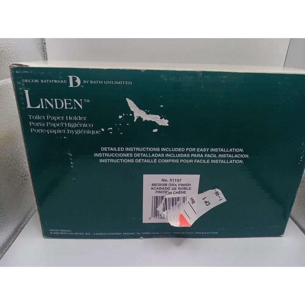 BATH UNLIMITED DECOR BATHWARE LINDEN TOILET PAPER HOLDER 51107 OAK